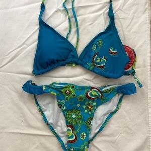 Blue Green Y2K Bikini size L top size M bottom